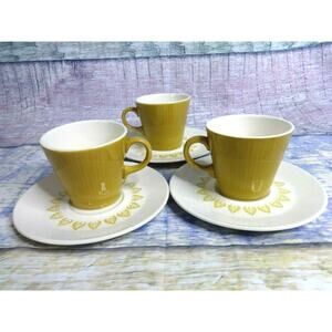 Set of 3 Sheffield Serenade Cups & Saucers Gold Medallion - Vintage